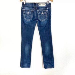 Rock Revival Jeans‎ Celine Straight Leg Flap Pockets Dark Wash Women’s Sz 28